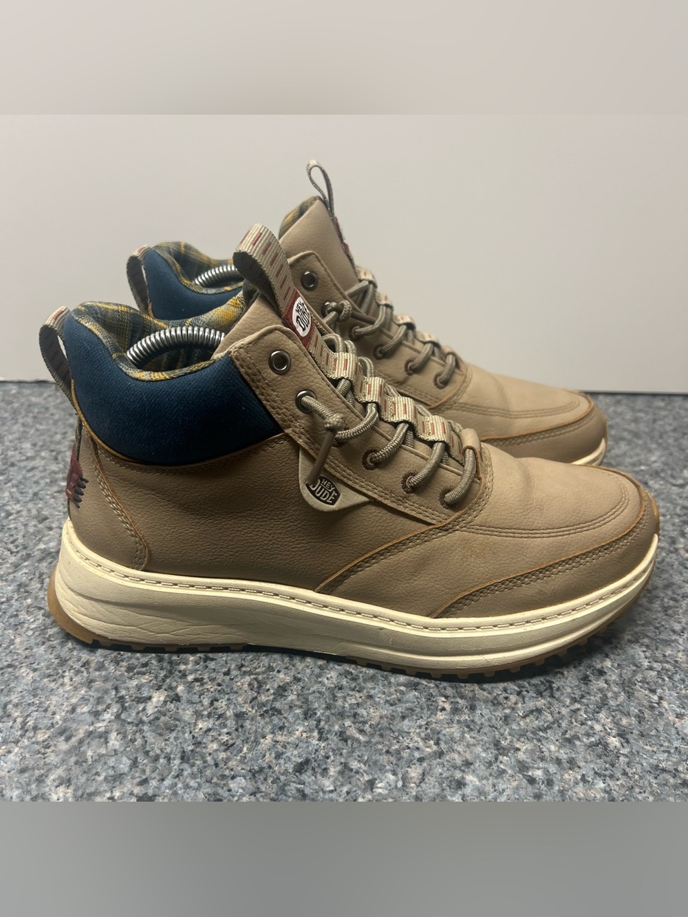 Hey Dude Tahoe Classic Taupe Grey High-Top Leather Boots | Men’s Size 8